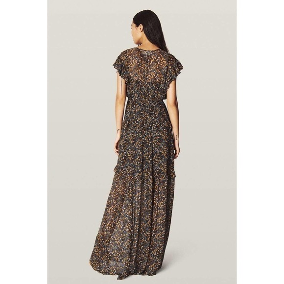 Ba&sh Samanta Dress Maxi Botanical Carbon Size L - Picture 2 of 9